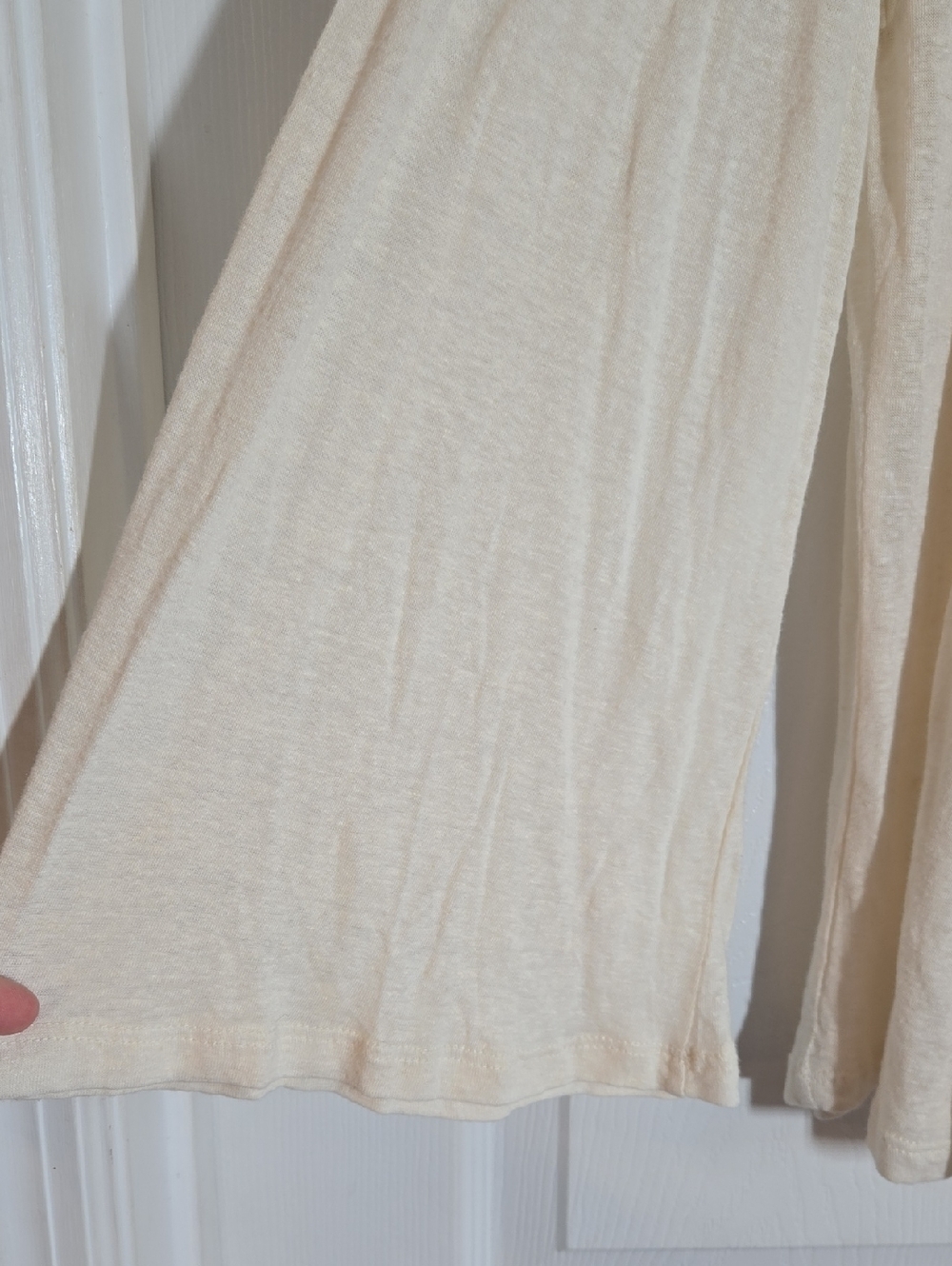 Lucky Brand New Cream Lace Yoke Long-Sleeve Top Size Medium - Picture 9 of 9